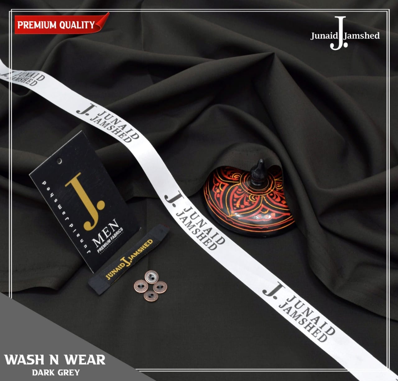 J. WASH & WEAR UNSTICHED SUIT (DARK GREY)