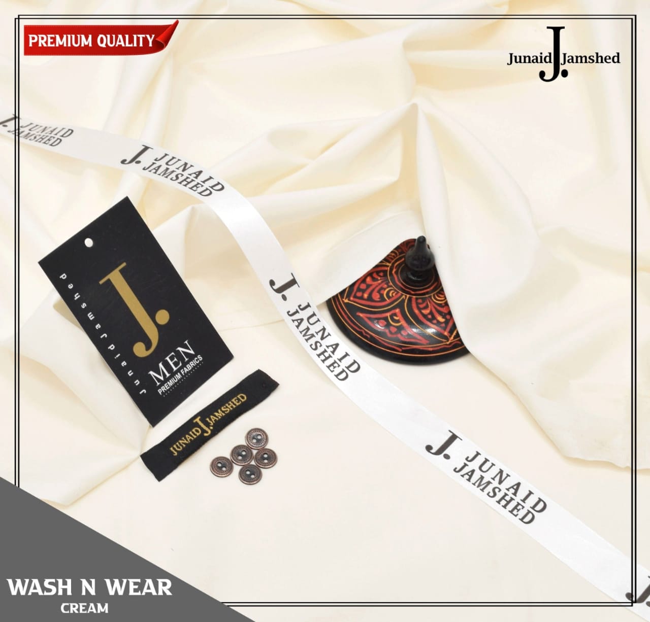 J. WASH & WEAR UNSTICHED SUIT (CREAM)
